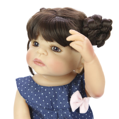 Silicone Body Lifelike Girl Baby Doll Waterproof Toy Kid Birthday Gift(Brown Eye) - Model Toys by buy2fix | Online Shopping UK | buy2fix