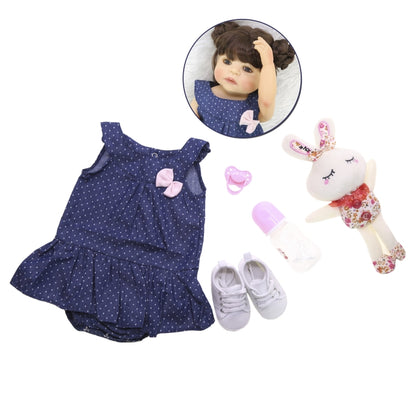 Silicone Body Lifelike Girl Baby Doll Waterproof Toy Kid Birthday Gift(Brown Eye) - Model Toys by buy2fix | Online Shopping UK | buy2fix