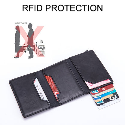 Magnetic RFID Bag Multifunctional Aluminum Automatic Pop-up Credit Card Package(Blue) - Home & Garden by buy2fix | Online Shopping UK | buy2fix