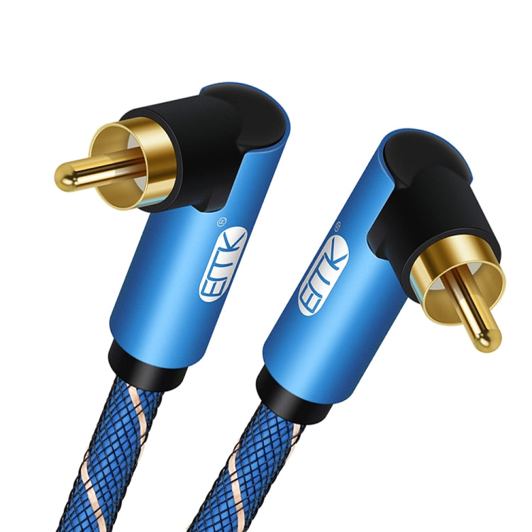 EMK Dual 90-Degree Male To Male Nylon Braided Audio Cable, Cable Length:3m(Blue) - Audio Optical Cables by EMK | Online Shopping UK | buy2fix