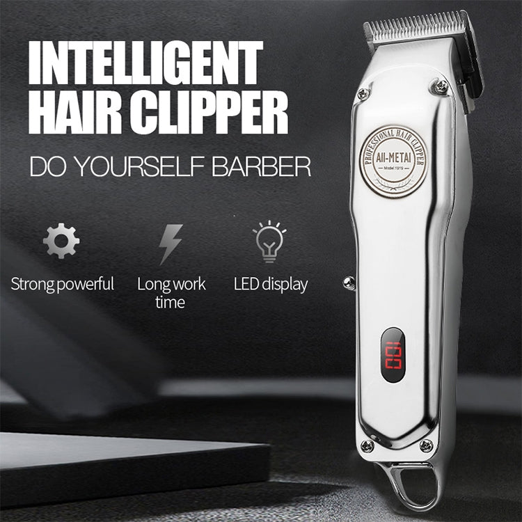 Retro Oil Head Electric Pusher Strong Power Electric Fader LCD Digital Display Rechargeable Hair Clipper(US Plug) - Hair Trimmer by buy2fix | Online Shopping UK | buy2fix