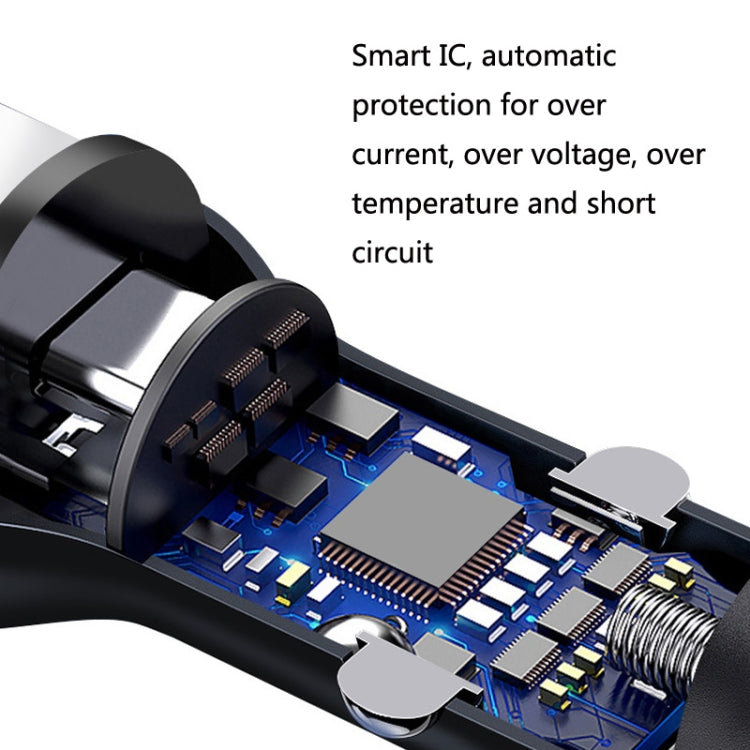 QIAKEY QK789 Dual Ports Fast Charge Car Charger(Black) - Car Charger by QIAKEY | Online Shopping UK | buy2fix