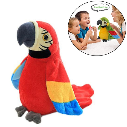 Plush Toy Parrots Recording Talking Parrots Will Twist the Fan Wings Children Toys, Size:Height 18cm(Red) - Toys & Hobbies by buy2fix | Online Shopping UK | buy2fix