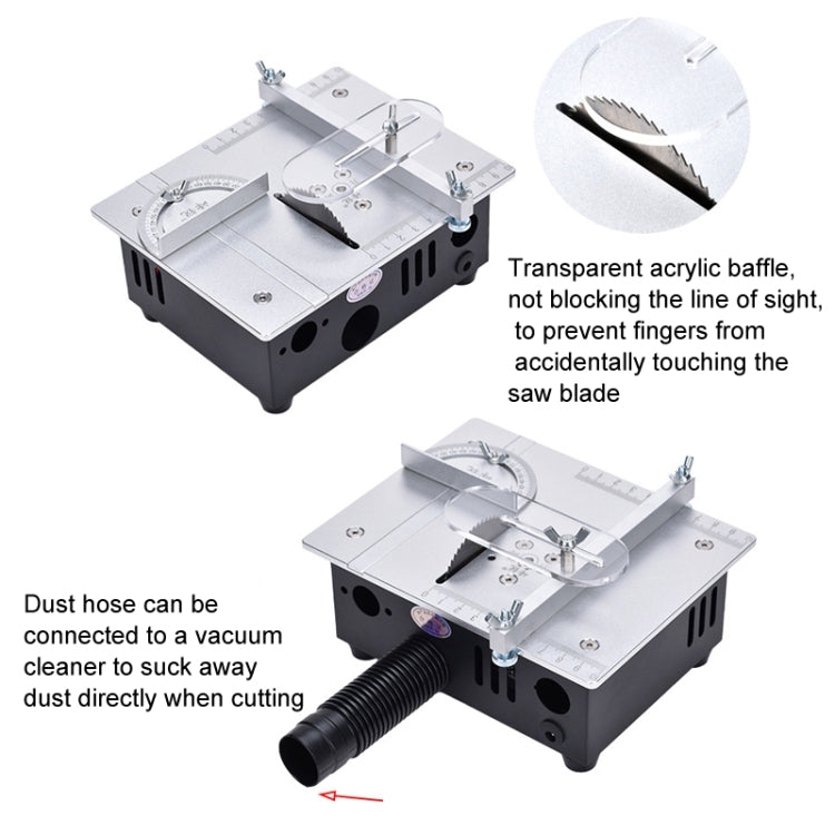 S3  96W Liftable Table Mini Table Saw Aluminum Cutting Machine,Spec: Black High Match(EU Plug) - Electric Saws & Accessories by buy2fix | Online Shopping UK | buy2fix