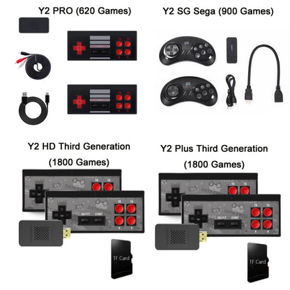Wireless Doubles HDMI TV Mini Game Console, Model:Y2 SG Sega (900 Games) - Pocket Console by buy2fix | Online Shopping UK | buy2fix