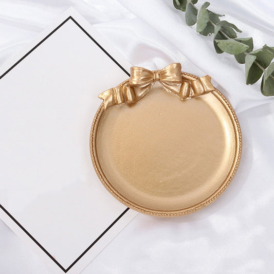 Vintage Resin Made Old Jewelry Earrings Tray Decorative Ornaments Photo Props, Style:Round(Gold) - Camera Accessories by buy2fix | Online Shopping UK | buy2fix
