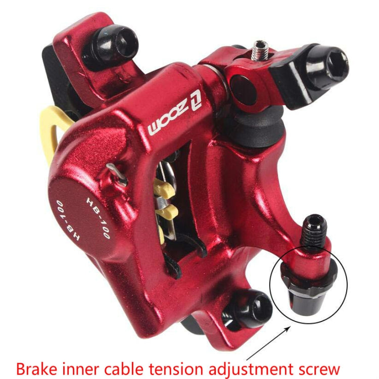 ZOOM HB100 Mountain Bike Hydraulic Brake Caliper Folding Bike Cable Pull Hydraulic Disc Brake Caliper, Style:Front and Rear(Red) - Bicycle Brake Parts by Zoom | Online Shopping UK | buy2fix