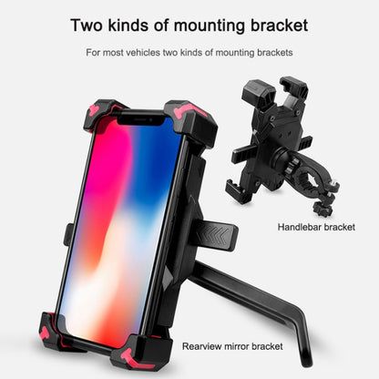 Electric Bicycle Mobile Phone Holder Can Be Rotated 360-degree Mobile Phone Holder Four-way Adjustment Bracket for Motorcycle, Style:Rearview Mirrors(Yellow) - Holders by buy2fix | Online Shopping UK | buy2fix