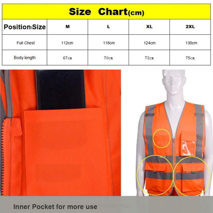 Multi-pockets Safety Vest Reflective Workwear Clothing, Size:XXL-Chest 130cm(Green) - Reflective Safety Clothing by buy2fix | Online Shopping UK | buy2fix