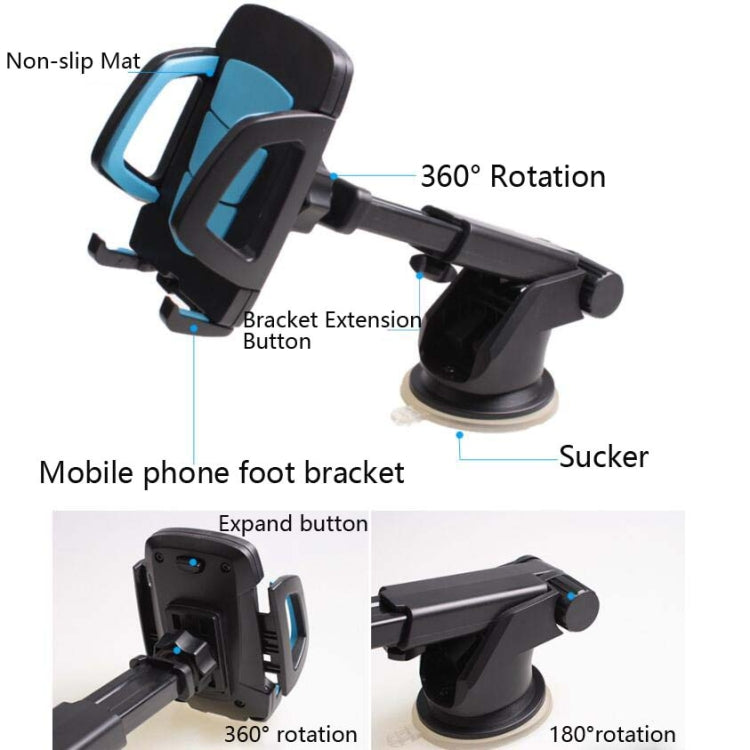 Car Phone Holder Car Air Outlet Mobile Phone Holder Suction Cup Navigation Instrument Panel General, Style:2 in 1(Blue) - Car Holders by buy2fix | Online Shopping UK | buy2fix