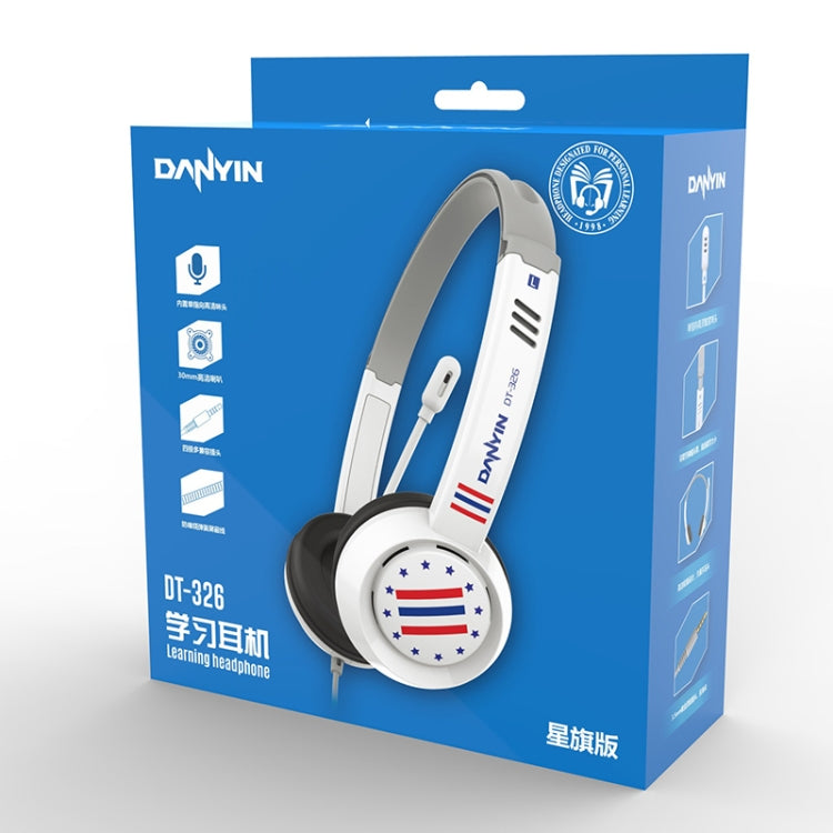 DANYIN DT326 Head-mounted Desktop Computer Children Learning Wire Headset with Microphone, Cable Length:1.8m, Style:USB(White) - Multimedia Headset by Danyin | Online Shopping UK | buy2fix