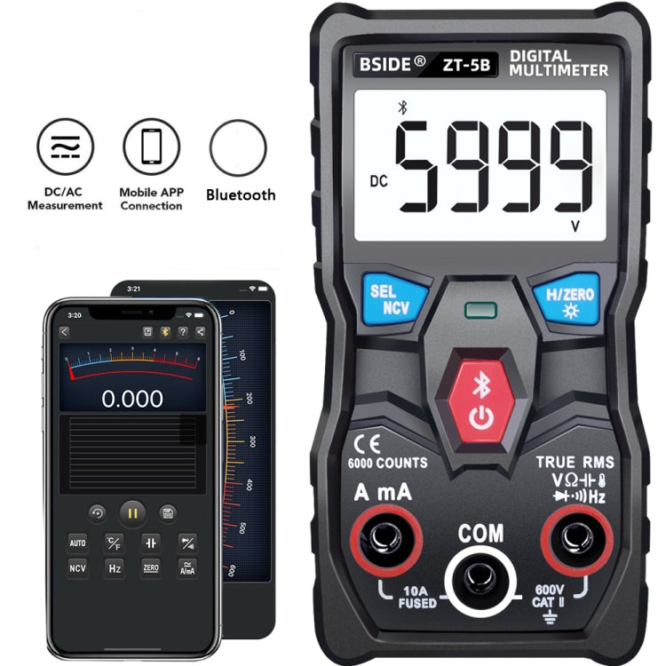 BSIDE ZT-5B Smart Bluetooth 6000 Words Automatic Range Digital Multimeter - Digital Multimeter by BSIDE | Online Shopping UK | buy2fix