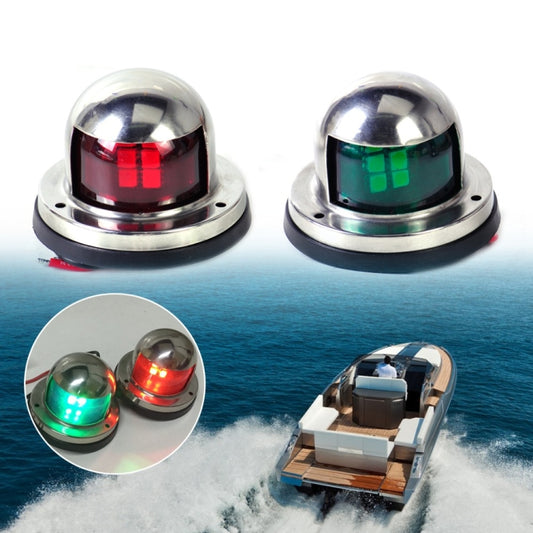 1 Pair Stainless Steel LED Navigation Light Red Green Sailing Signal Light for Marine Boat Yacht Warning Light, DC 12V - LED Light by buy2fix | Online Shopping UK | buy2fix