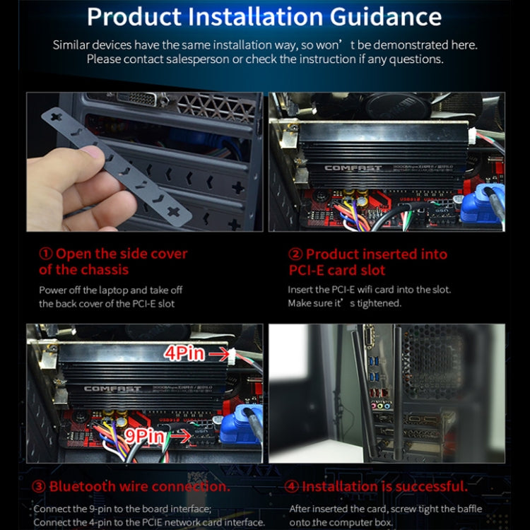 CF-AX200 SE 3000Mbps PCI-E Dual Band Frequency Bluetooth Wireless Network Card - Computer & Networking by COMFAST | Online Shopping UK | buy2fix