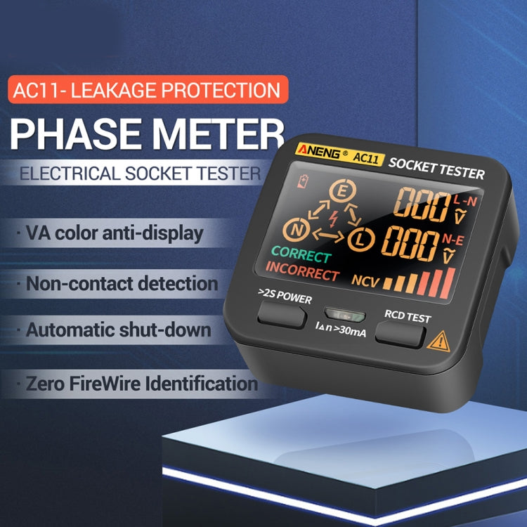 ANENG AC11 Multifunctional Digital Display Socket Tester Electrical Ground Wire Tester(US Plug) - Consumer Electronics by ANENG | Online Shopping UK | buy2fix