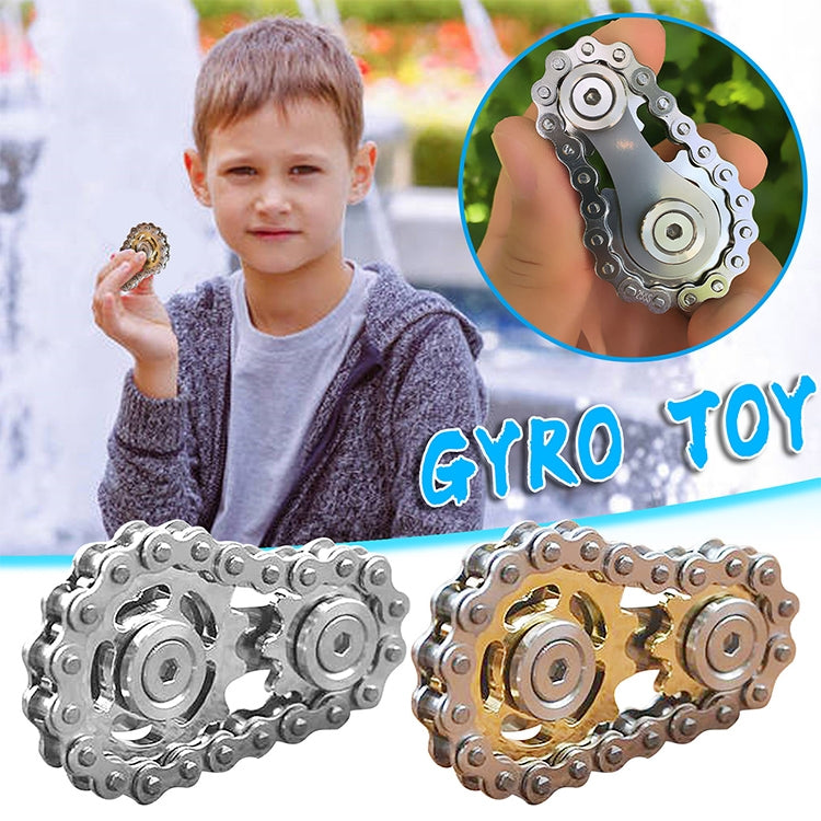 Chain Gyro Fingertip Gyro EDC Metal Toy Gear Sprocket Flywheel, Colour: Gun Plated - Spinning Toys by buy2fix | Online Shopping UK | buy2fix
