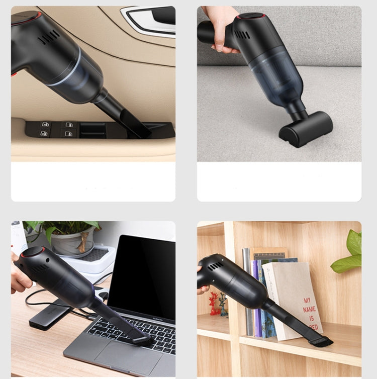 SHANEN 120W 8000Pa Car Vacuum Cleaner Car Wireless Charging High-Power Powerful Mini Handheld Vacuum Cleaner Black Filterx2/Storage Bag - Vacuum Cleaner by buy2fix | Online Shopping UK | buy2fix