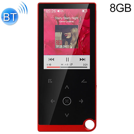 E05 2.4 inch Touch-Button MP4 / MP3 Lossless Music Player, Support E-Book / Alarm Clock / Timer Shutdown, Memory Capacity: 8GB Bluetooth Version(Red) - Consumer Electronics by buy2fix | Online Shopping UK | buy2fix