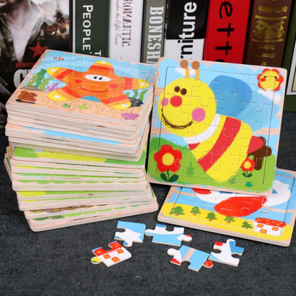 5 PCS KBX-017 Children Wooden Picture Puzzle Baby Early Education Toys(Frog) - Puzzle Toys by buy2fix | Online Shopping UK | buy2fix