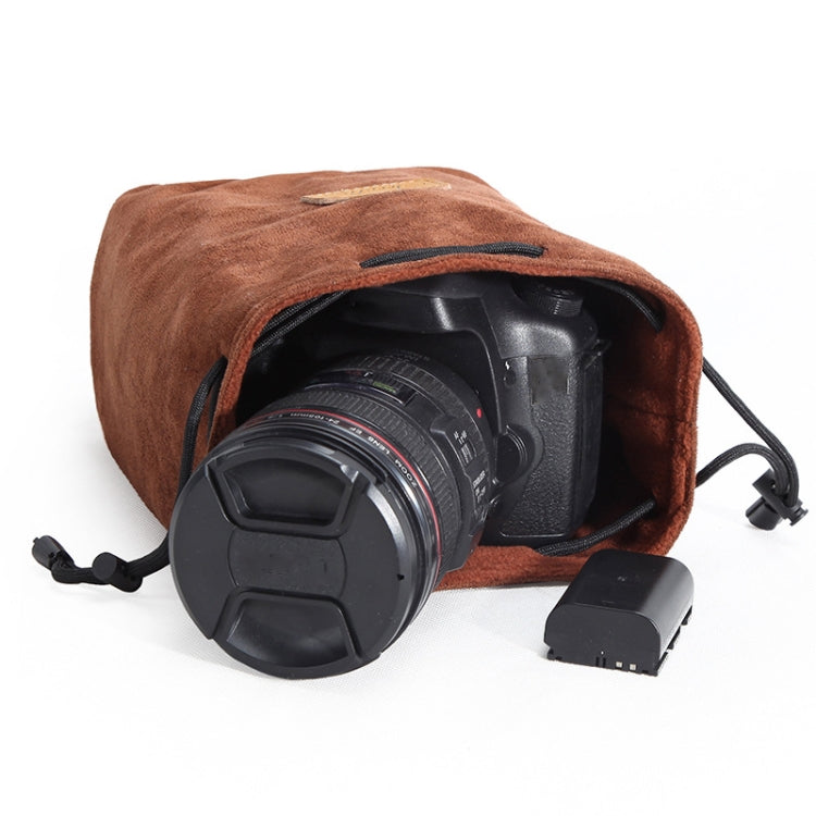 S.C.COTTON Liner Shockproof Digital Protection Portable SLR Lens Bag Micro Single Camera Bag Square Khaki M - Lens Bag by S.C.COTTON | Online Shopping UK | buy2fix