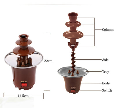 Mini Fountain Creative Design Chocolate Heating Fondue Machine, EU Plug - Home & Garden by buy2fix | Online Shopping UK | buy2fix