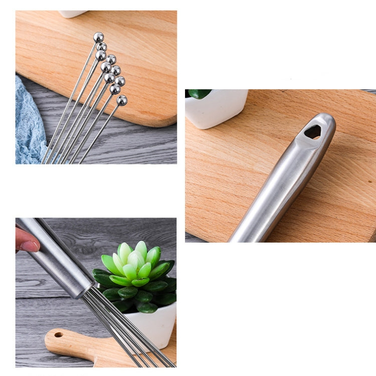 2 PCS Manual Whisk Stainless Steel Glass Bead Egg Whisk Kitchen Household Hand-Held Baking Tools  Type C 12 inch - Stirrer & Squeezer by buy2fix | Online Shopping UK | buy2fix