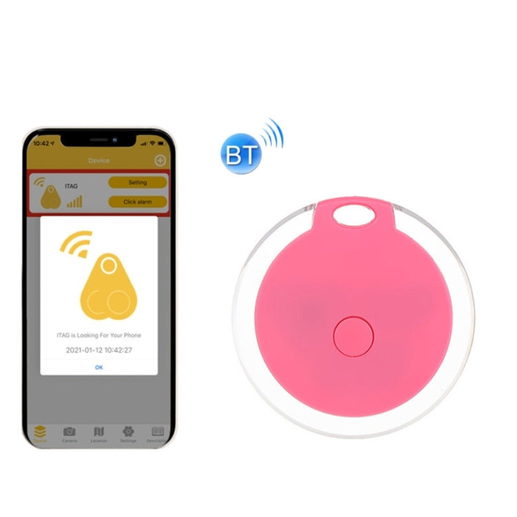 2 PCS Round Bluetooth Anti-Lost Device Mobile Phone Key Two-Way Object Finding Alarm( Pink) - Security by buy2fix | Online Shopping UK | buy2fix