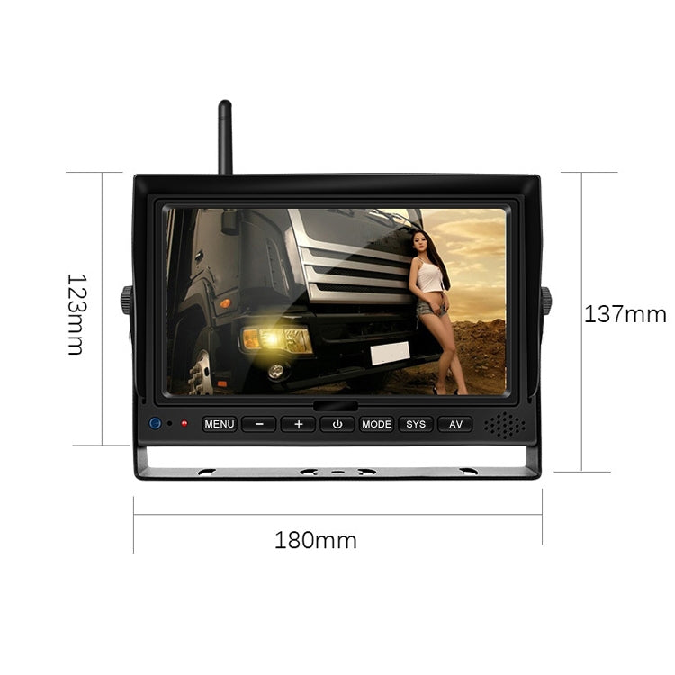 7 Inch Digital Wireless Reversing Image 1080P Video System Truck Monitoring Driving Recorder 2 Division+2 Night Video Camera - In Car by buy2fix | Online Shopping UK | buy2fix