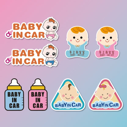 10 PCS There Is A Baby In The Car Stickers Warning Stickers Style: CT203 Baby W Girl Magnetic Stickers - Warning Sticker by buy2fix | Online Shopping UK | buy2fix