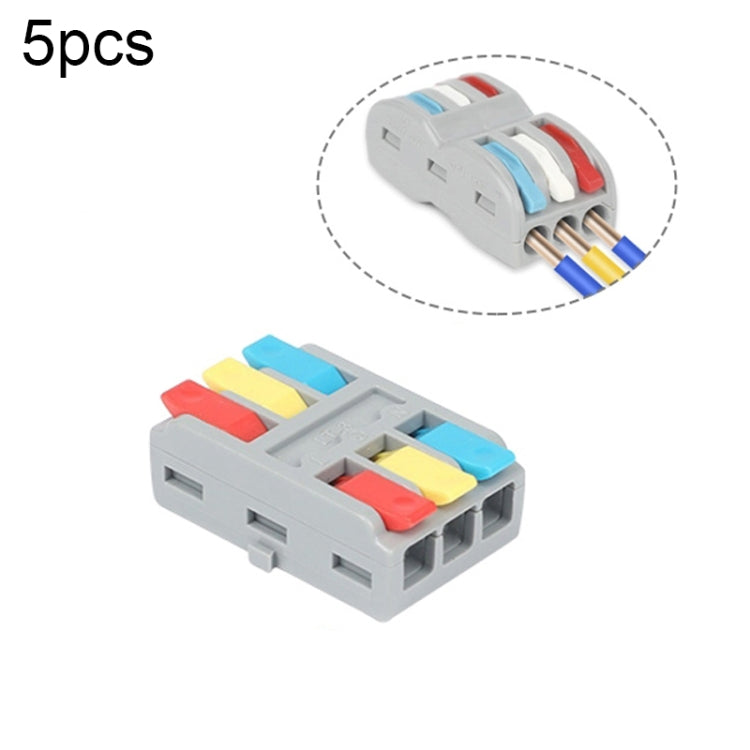 5pcs LT-3 3 In 3 Out Colorful Quick Line Terminal Multi-Function Dismantling Wire Connection Terminal - Connectors & Terminals by buy2fix | Online Shopping UK | buy2fix