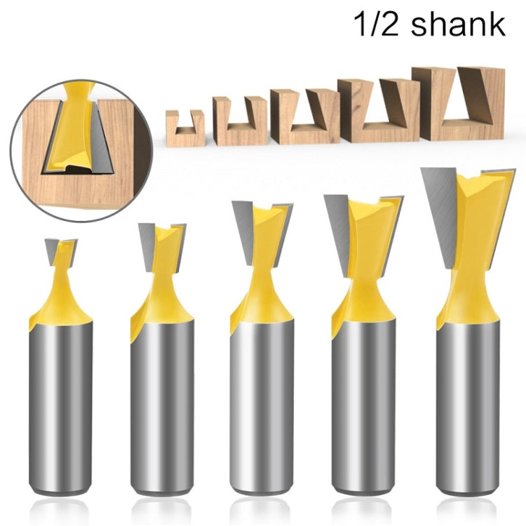 1/2 Handle Dovetail Cutter Wood Engraving Small Milling Cutter, Specification: 1/2x1/4mm - Others by buy2fix | Online Shopping UK | buy2fix