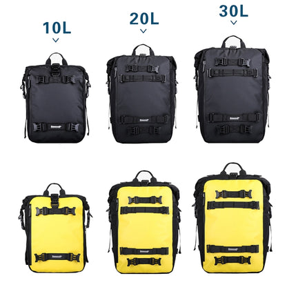 Rhinowalk Multi-Function Motorcycle Rear Seat Bag Combination Rear Shelf Pannier, Colour: Yellow 30L - Bags & Luggages by Rhinowalk | Online Shopping UK | buy2fix