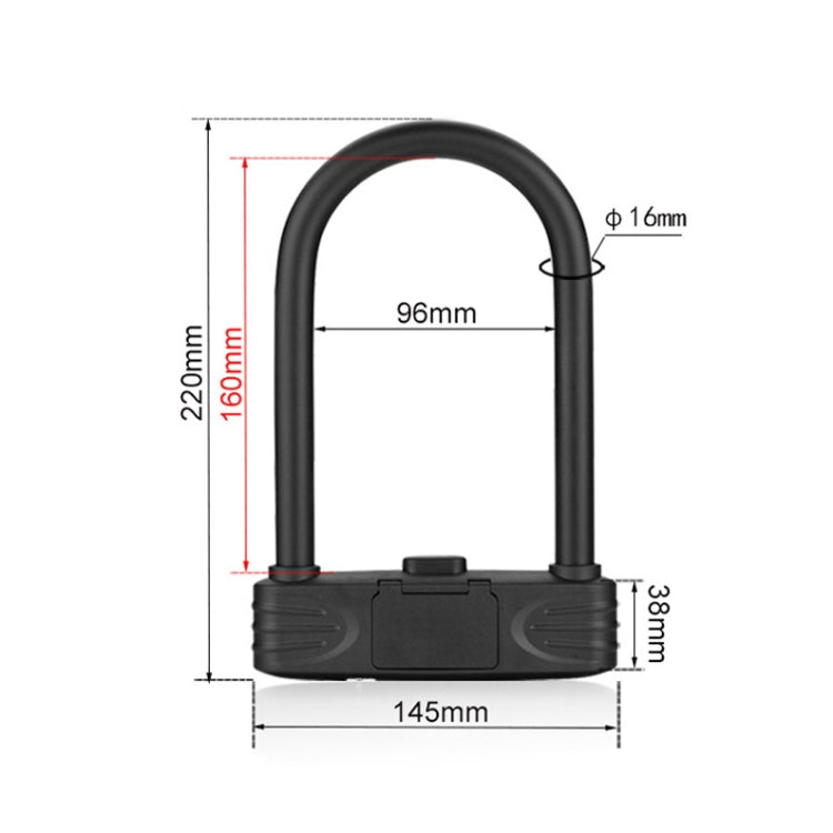 Bold Steel U-Shaped Bicycle Password Lock Motorcycle Electric Car Anti-Theft Password Lock(Black) - Bicycle Locks & Bicycle Pumps by buy2fix | Online Shopping UK | buy2fix