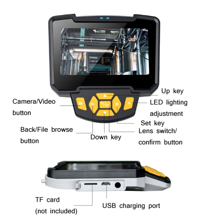 Industrial Dual-Lens Endoscope HD Handheld Screen Pipe Car Inspection Tool, Specification: Line Length 5m -  by buy2fix | Online Shopping UK | buy2fix