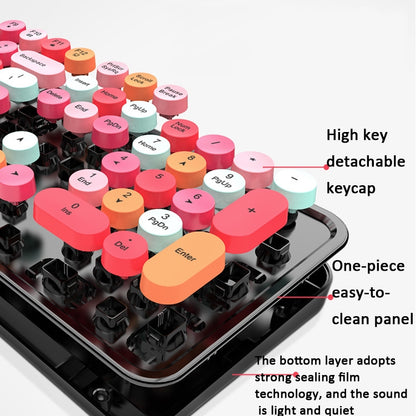 Mofii Sweet Wireless Keyboard And Mouse Set Girls Punk Keyboard Office Set, Colour: Green Mixed Version - Wireless Keyboard by Mofii | Online Shopping UK | buy2fix