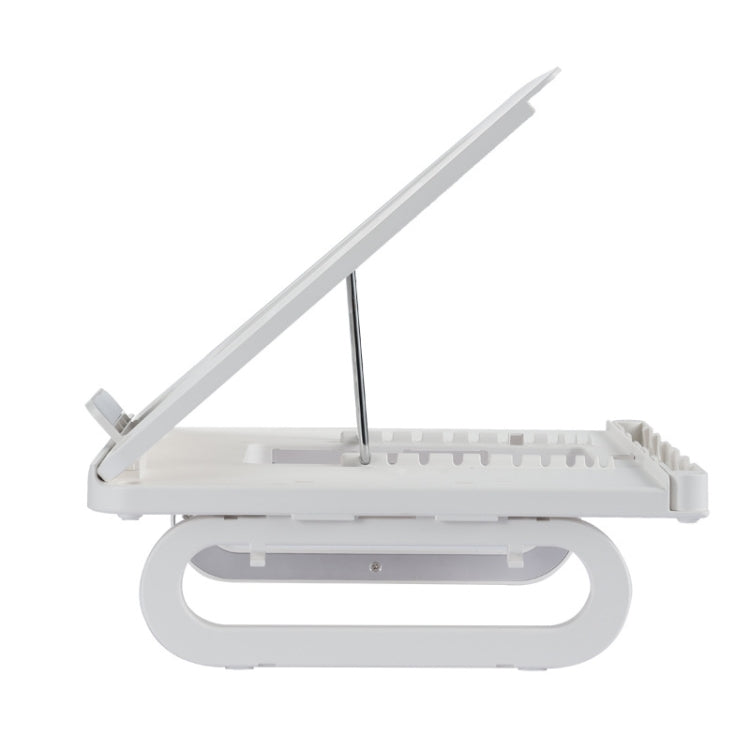 A23 Foldable Notebook Stand With 10-Speed Adjustment Computer Cooling Lifting Stand, Colour:  Detachable Accessories 3.0HUB (White) - Computer & Networking by buy2fix | Online Shopping UK | buy2fix