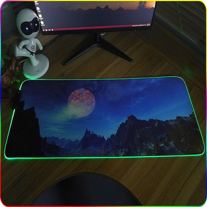 350x900x4mm F-01 Rubber Thermal Transfer RGB Luminous Non-Slip Mouse Pad(Red Fox) - Mouse Pads by buy2fix | Online Shopping UK | buy2fix