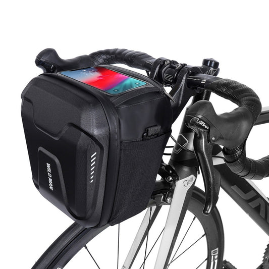 3L WILD MAN GS9 Mountain Bike Handle Bag Hanging Bag Riding Head Bag Touch Screen EVA Hard Shell Bag(Black) - Bicycle Bags by WILD MAN | Online Shopping UK | buy2fix