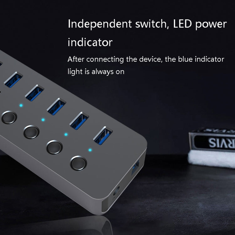 Blueendless USB Splitter Aluminum Alloy QC Fast Charge Expander, Number of interfaces: 10-port (12V4A Power) - Computer & Networking by Blueendless | Online Shopping UK | buy2fix