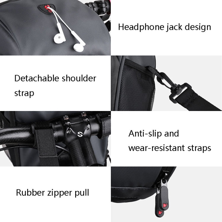 Rhinowalk TF920 Bicycle Handlebar Bag Multi-Function Big Capacity Bicycle Front Bag(Bue) - Bicycle Bags by Rhinowalk | Online Shopping UK | buy2fix