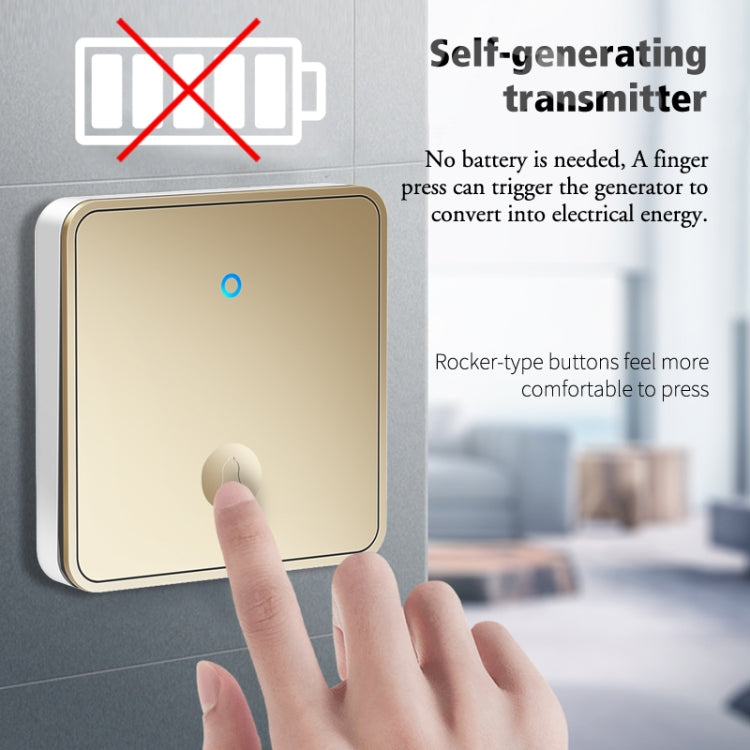 CACAZI FA50 1 For 1 Push-button Self-generating Wireless Doorbell, Plug:EU Plug(Gold) - Wireless Doorbell by CACAZI | Online Shopping UK | buy2fix