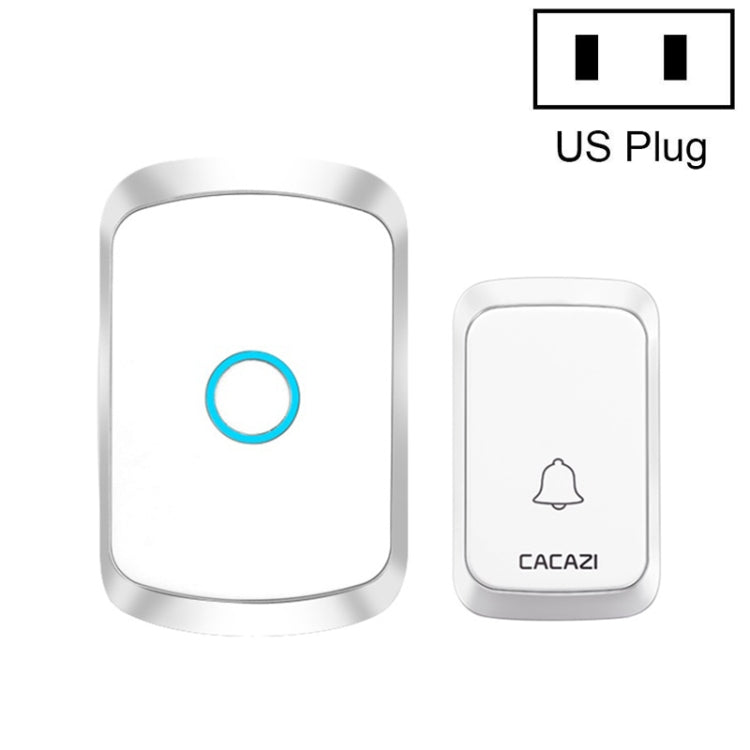 CACAZI A50 1 For 1 Wireless Music Doorbell without Battery, Plug:US Plug(White) - Wireless Doorbell by CACAZI | Online Shopping UK | buy2fix