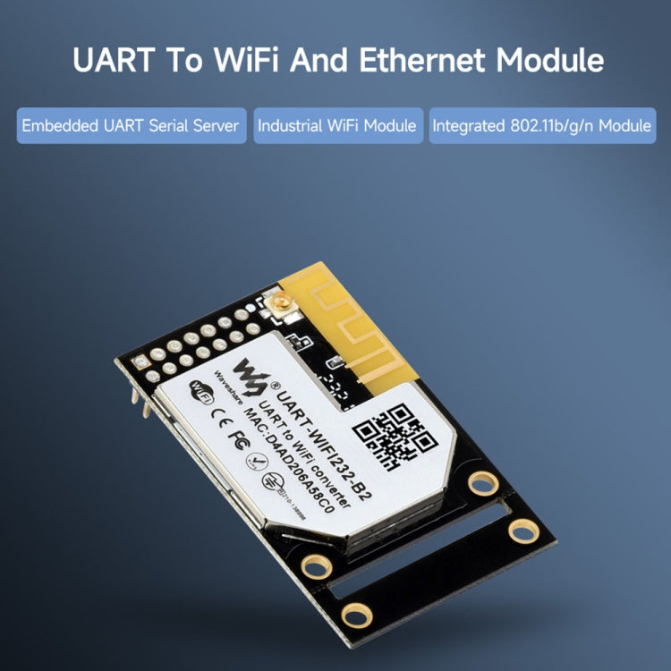 Waveshare 25116 UART to WiFi And Ethernet Module, Integrated 802.11b/g/n Module - Modules Expansions Accessories by Waveshare | Online Shopping UK | buy2fix