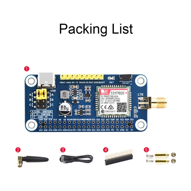 Waveshare 25349 SIM7028 NB-IoT HAT For Raspberry Pi, Supports Global Band NB-IoT Communication - Raspberry Pi Accessories by Waveshare | Online Shopping UK | buy2fix