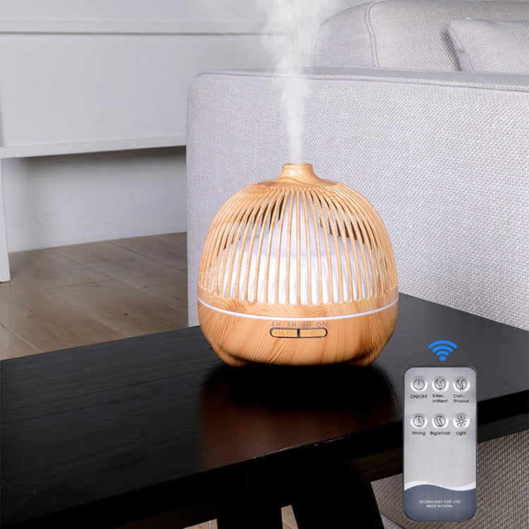 Bird Cage Wood Graphic Aromatherapy Machine Ultrasonic Smart Home Colorful Night Light Hollow Humidifier, Product specifications: EU Plug(Deep Wood Pattern) - Home & Garden by buy2fix | Online Shopping UK | buy2fix