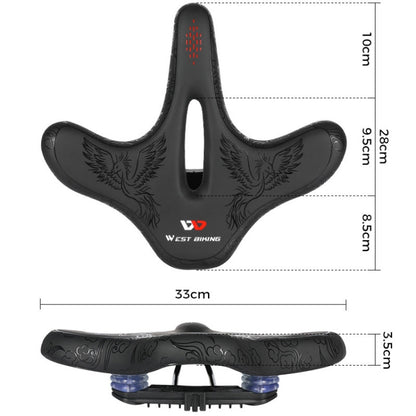 WEST BIKING YP1602797 Bicycle Hollow Seat Night Riding With Warning Tail Light Seat(Black Goose) - Outdoor & Sports by WEST BIKING | Online Shopping UK | buy2fix