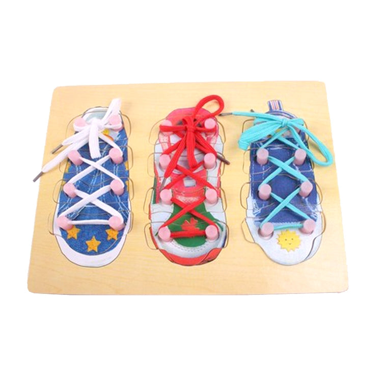 2 PCS Montessili Tie Shoelaces Puzzle Educational Early Education Toys(Wood Jigsaw) - Early Education Toys by buy2fix | Online Shopping UK | buy2fix