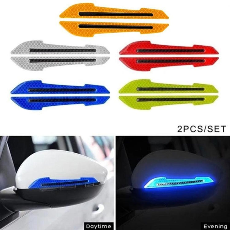 4 Sets Car Reflective Sticker Door Border Anti-Collision Strip Leaf Board Personality Rear View Mirror Warning Sticker(Red) - In Car by buy2fix | Online Shopping UK | buy2fix