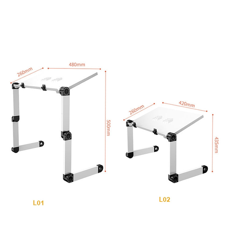 Oatsbasf Folding Computer Desk Laptop Stand Foldable Lifting Heightening Storage Portable Rack,Style: L02 White - Laptop Stand by Oatsbasf | Online Shopping UK | buy2fix