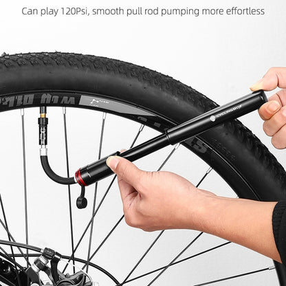 CYCLINGBOX BG-1044 Bicycle Aluminum Portable High Pressure Air Pump Universal Nozzle(Black) - Bicycle Locks & Bicycle Pumps by CYCLINGBOX | Online Shopping UK | buy2fix